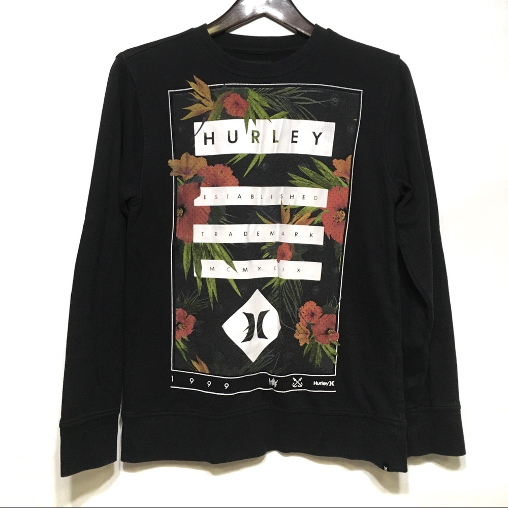 Hurley Black Sweatshirt with Floral Design